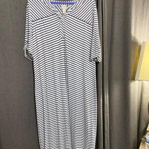 Chicos Striped Maxi Dress Size 3
